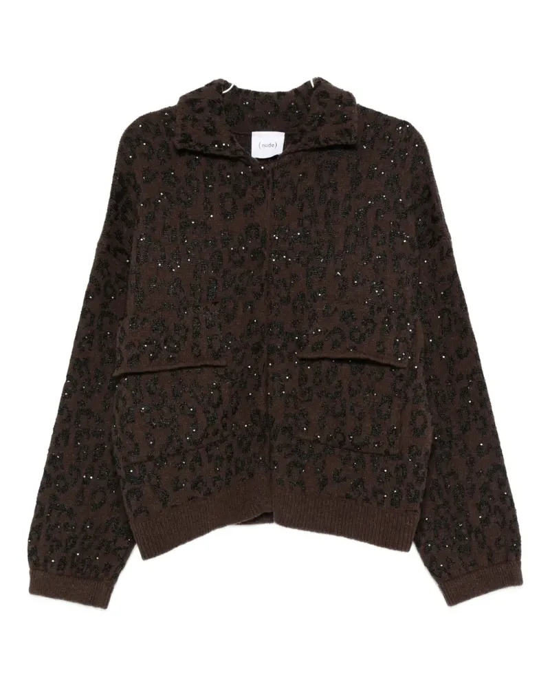 NUDE pockets animal print cardigan - Braun Braun