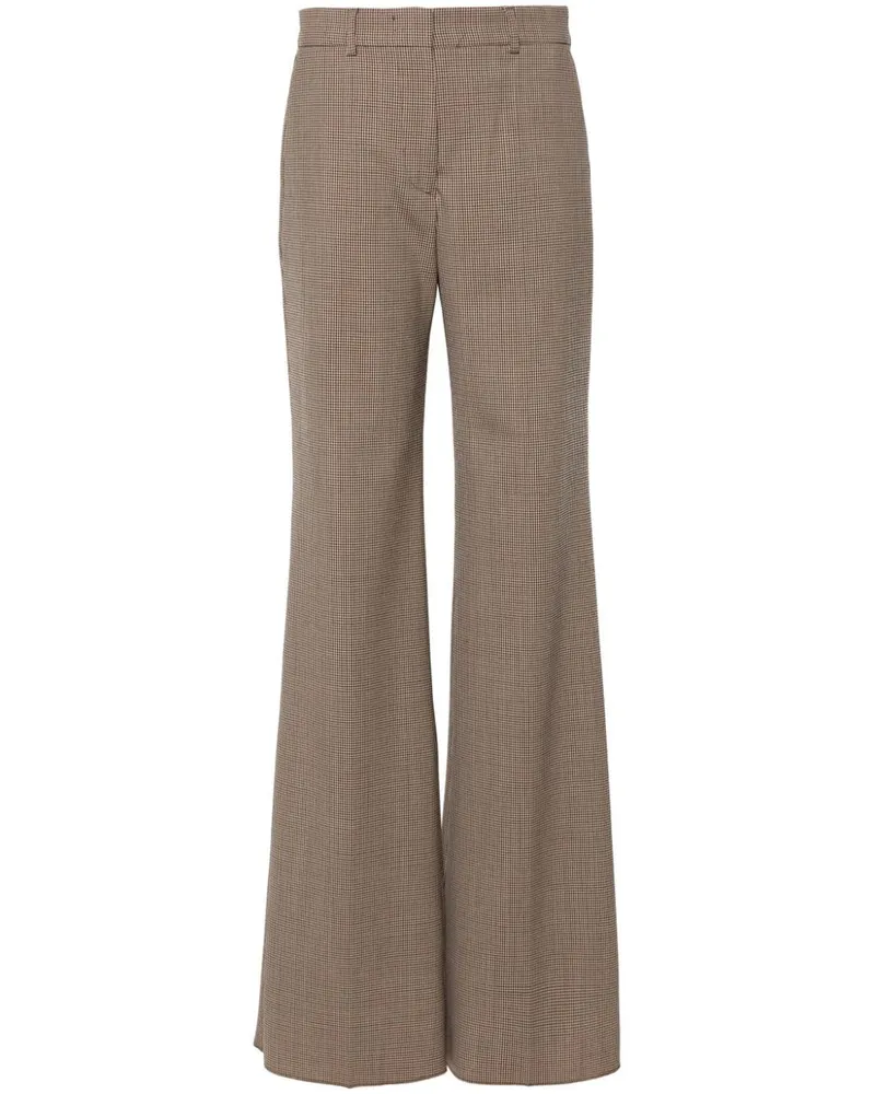 SPORTMAX Ausgestellte Hose mit Karomuster - Braun Braun