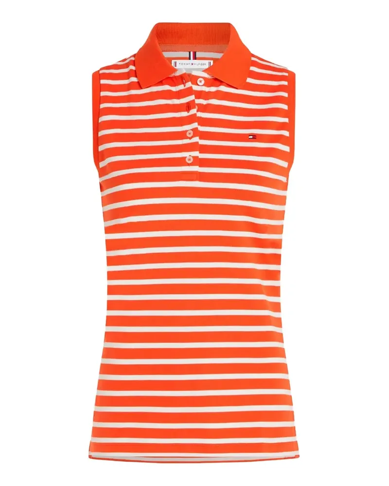Tommy Hilfiger 1985 ärmelloses Poloshirt mit Streifen - Orange Orange