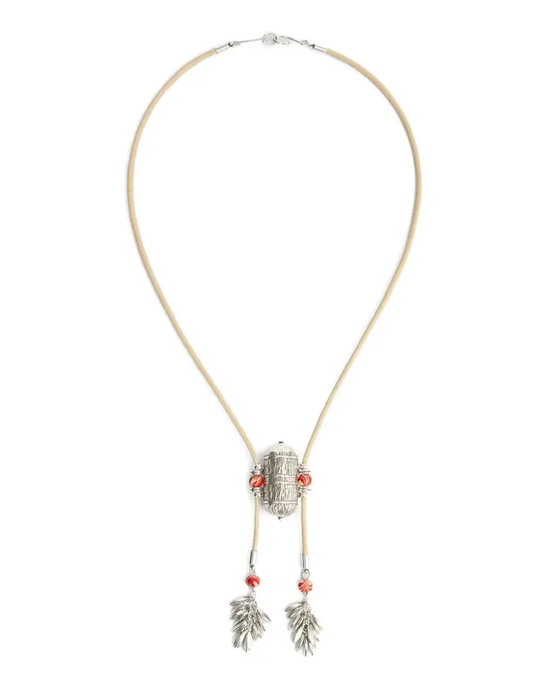 Isabel Marant Janis engraved pendant necklace - Silber Silber