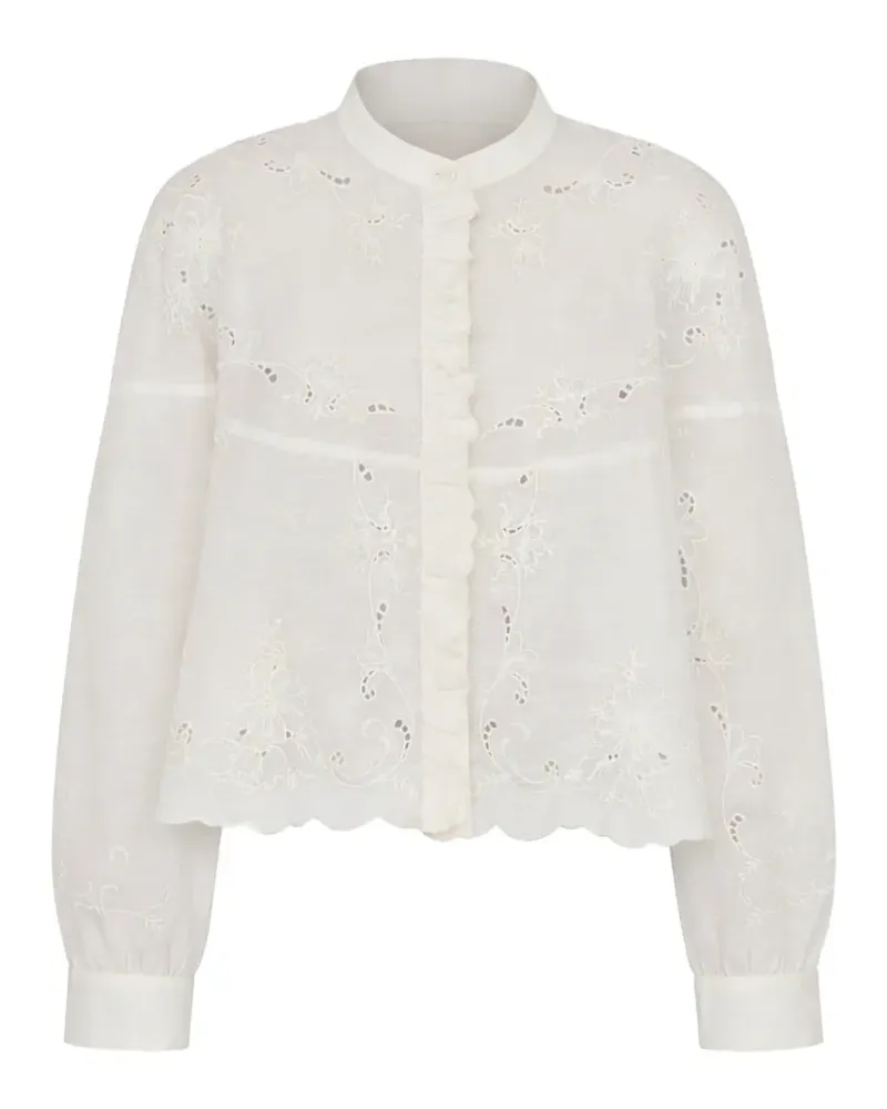 Antik Batik ruffled embroidery shirt - Nude Nude