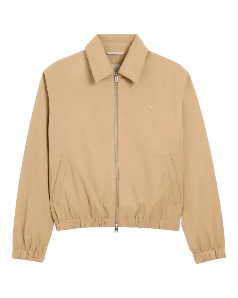 AMI Paris cotton padded-jacket with Ami de Coeur - Nude Nude