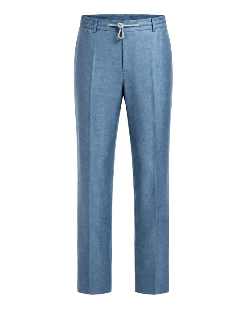 Eleventy drawstring pressed-crease trousers - Blau Blau