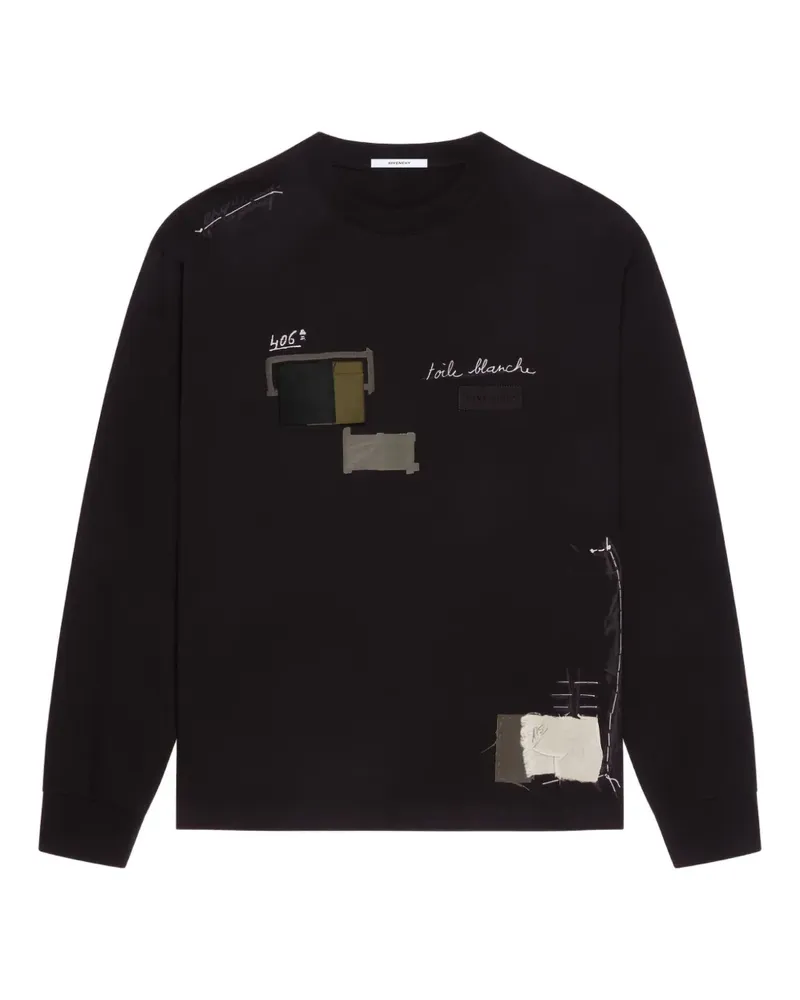 Givenchy Langarmshirt im Patchwork-Look - Schwarz Schwarz