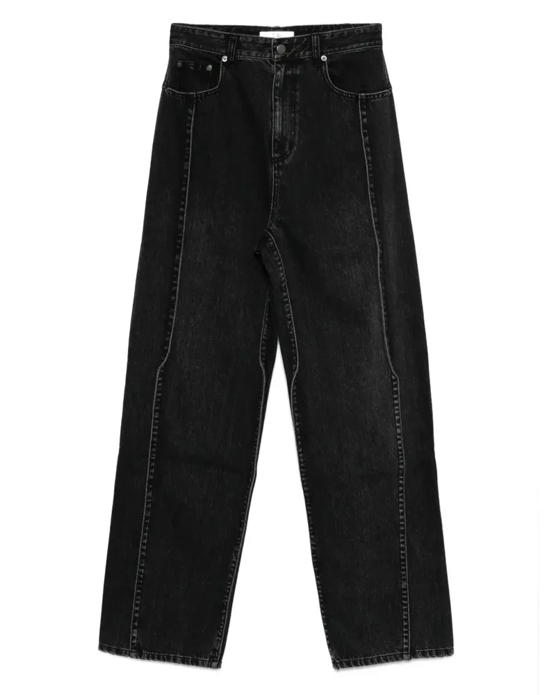 tibi Jeans mit verziertem Saum - Schwarz Schwarz