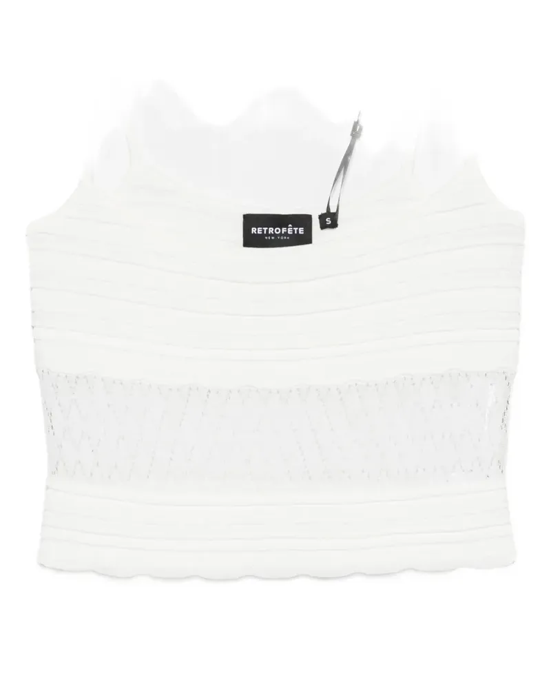 Retrofête Lesli pointelle-knit top - Weiß Weiß