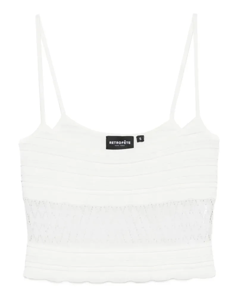 Retrofête Lesli pointelle-knit top - Weiß Weiß