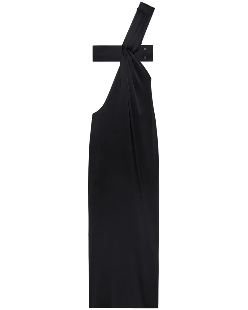 Courrèges Drapiertes Kleid - Schwarz Schwarz