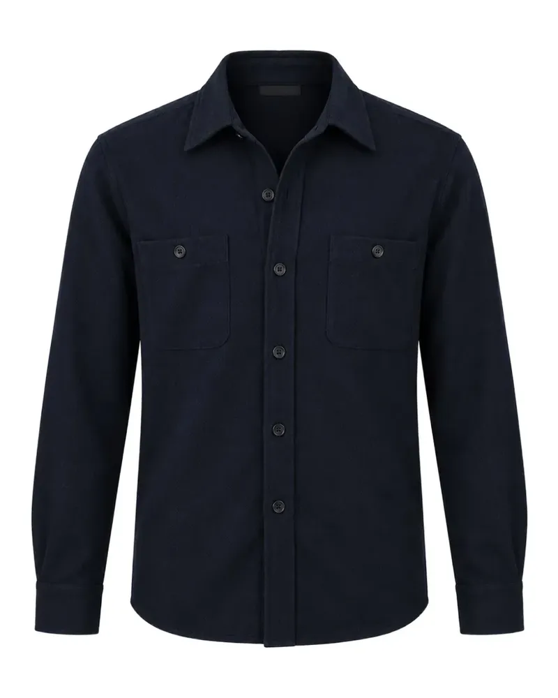 Hartford Percey button-down wool shirt - Blau Blau
