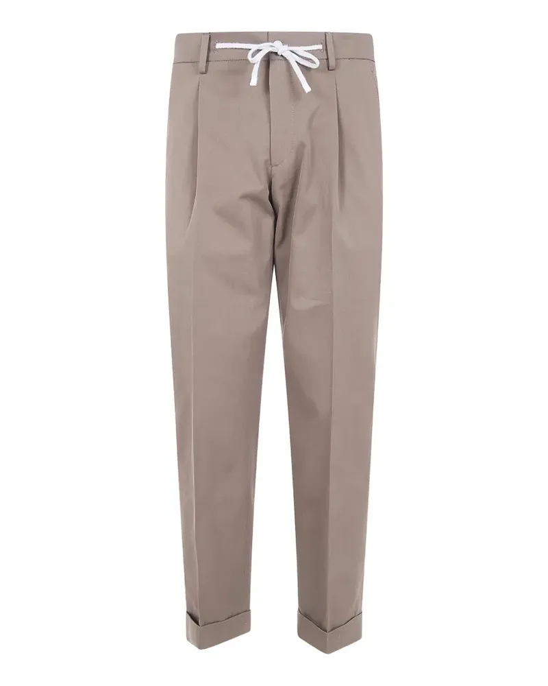 BARBA pleated drawstring trousers - Nude Nude