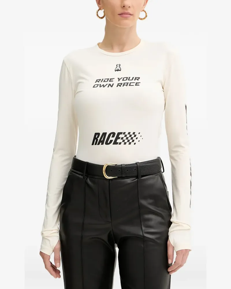 Patrizia Pepe print long-sleeved top - Nude Nude