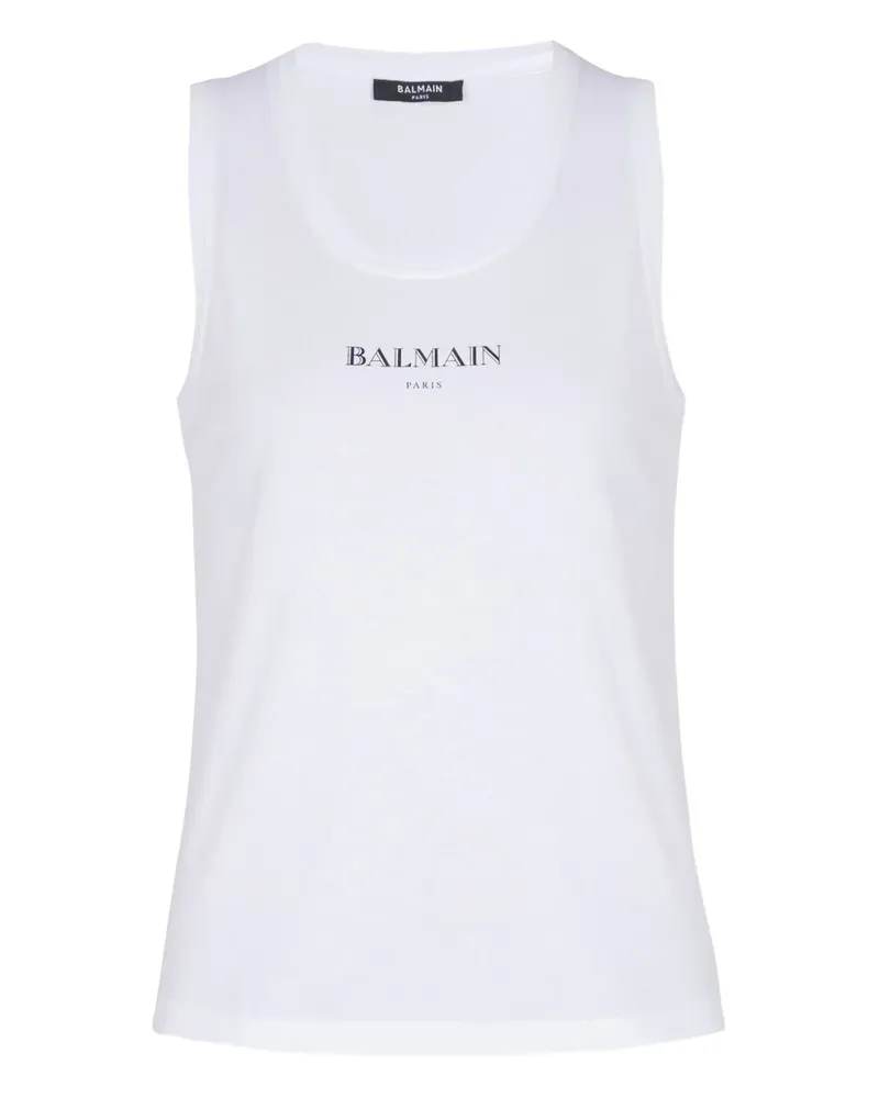 Balmain Trägershirt mit Logo-Print - Weiß Weiß
