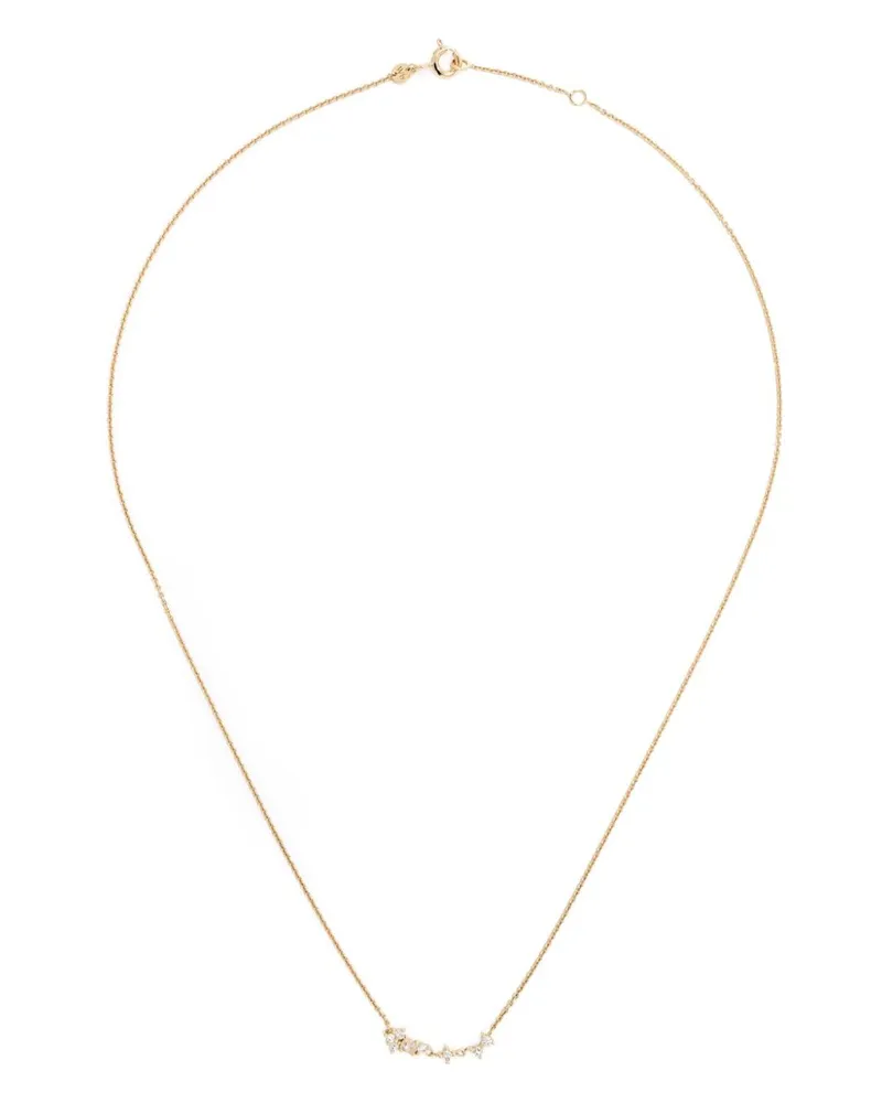WHITE BIRD 18kt Gelbgoldhalskette mit Diamantanhänger Gold