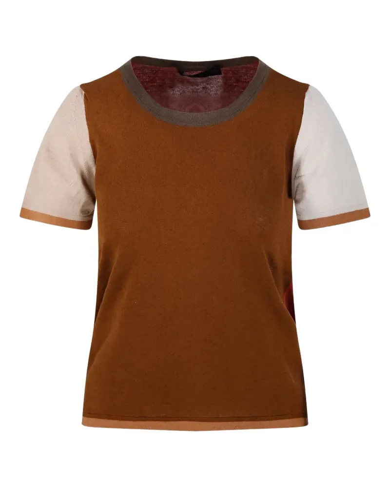 Fabrizio del Carlo T-Shirt in Colour-Block-Optik - Braun Braun