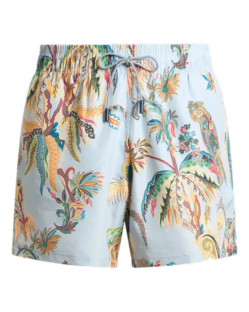 Etro palm tree-print swim shorts - Blau Blau