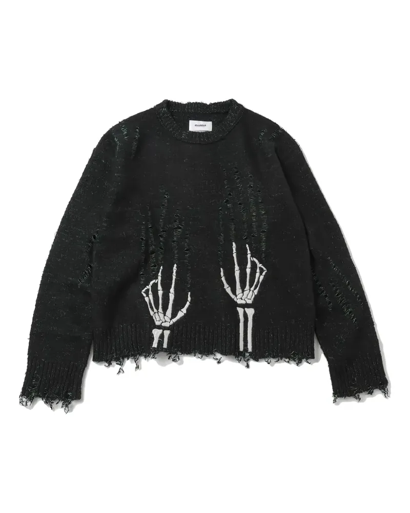 Doublet Pullover in Distressed-Optik - Schwarz Schwarz