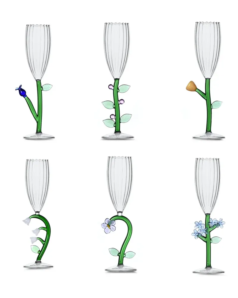 Ichendorf Milano flower-motif glass - Weiß Weiß