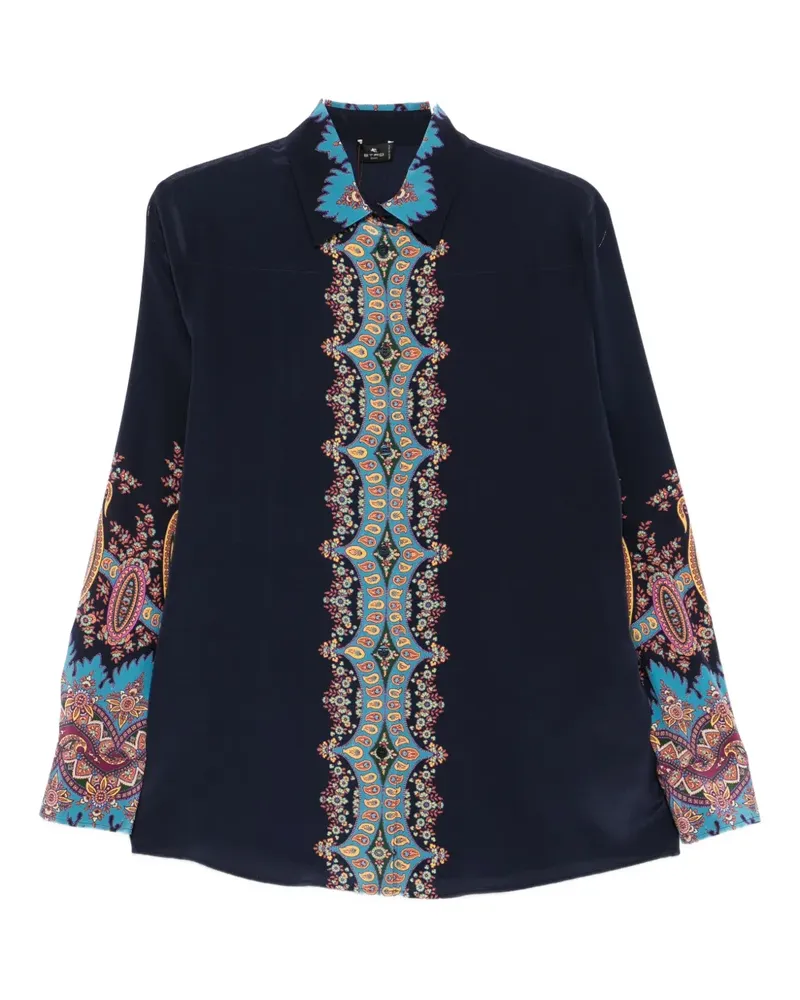 Etro Hemd aus Seide mit Paisley-Print - Schwarz Schwarz