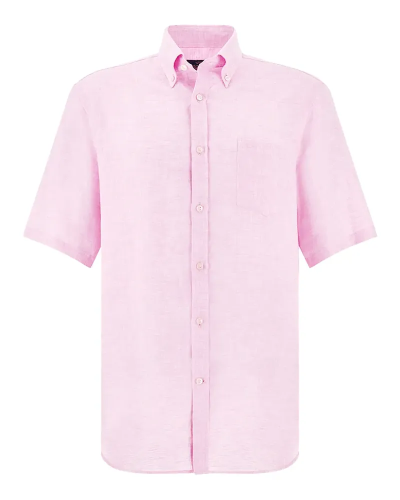 Paul & Shark short-sleeved linen shirt - Rosa Rosa