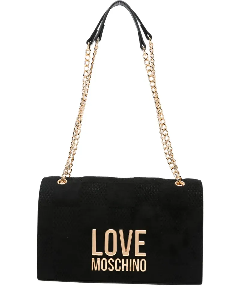 Moschino Gesteppte Schultertasche - Schwarz Schwarz