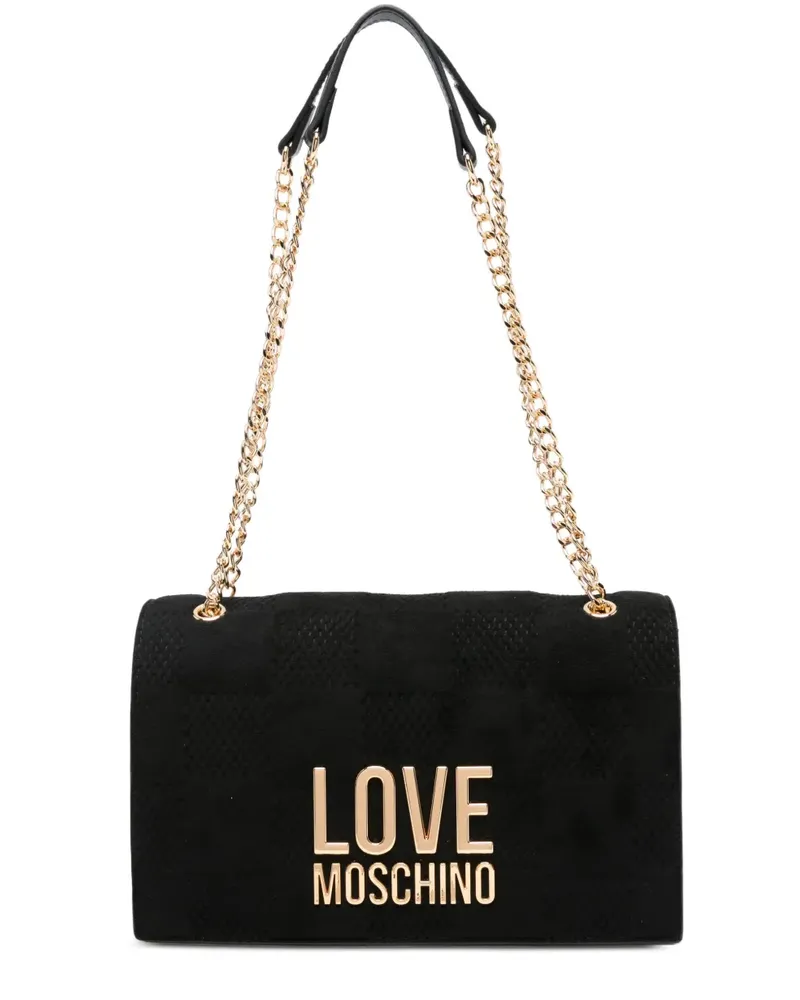 Moschino Gesteppte Schultertasche - Schwarz Schwarz