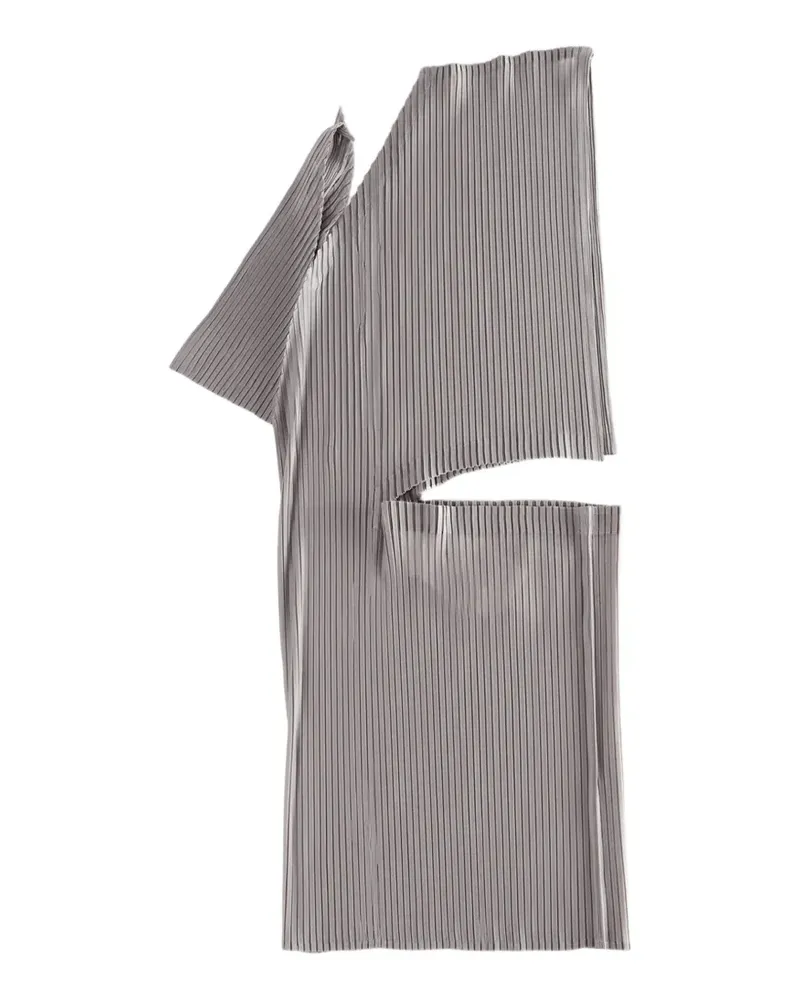 Issey Miyake cut-out pleated top - Grau Grau