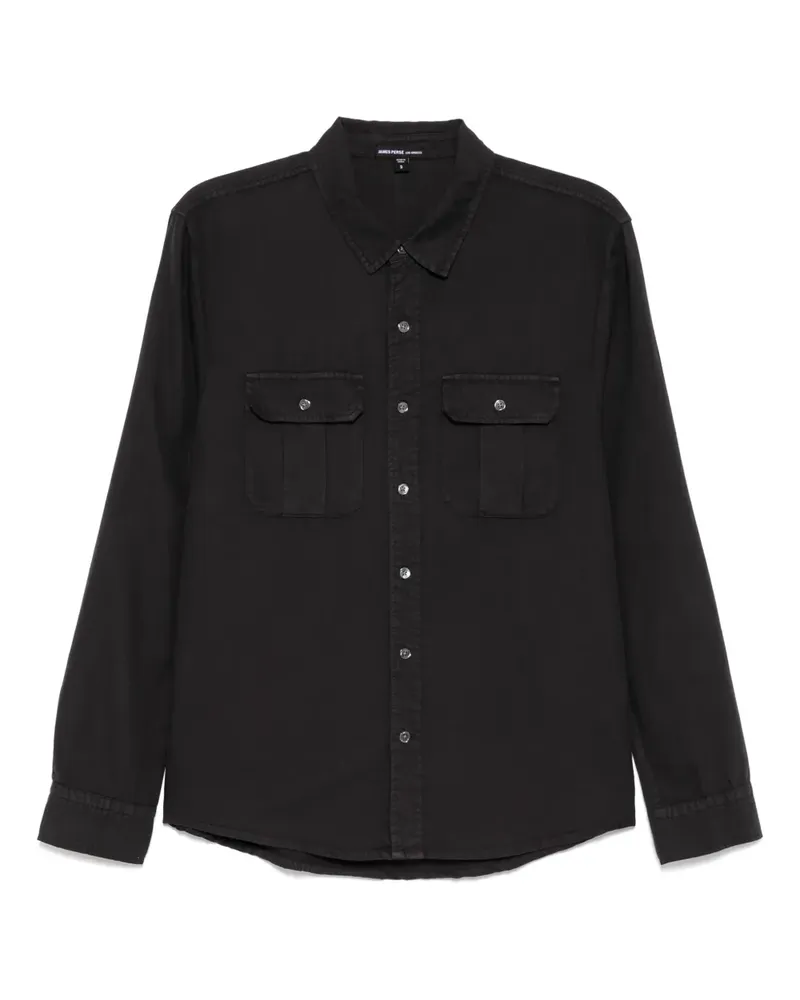 James Perse Utility-Hemd - Schwarz Schwarz