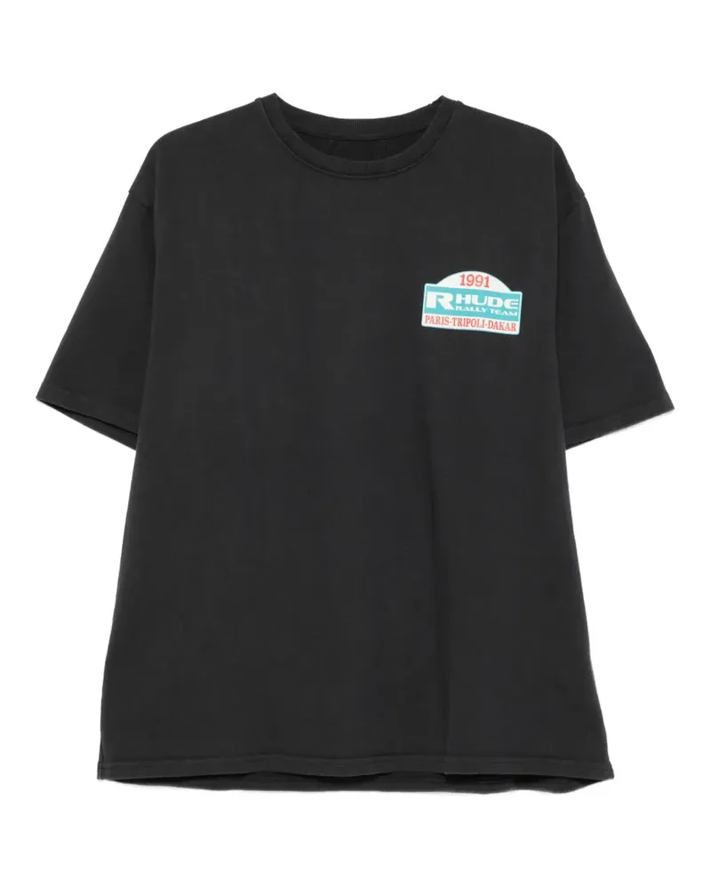 RHUDE T-Shirt mit grafischem Print - Schwarz Schwarz