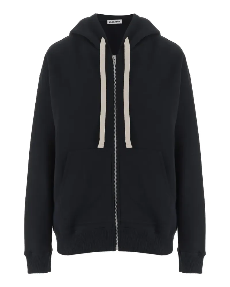 Jil Sander logo-print zip-up hoodie - Blau Blau