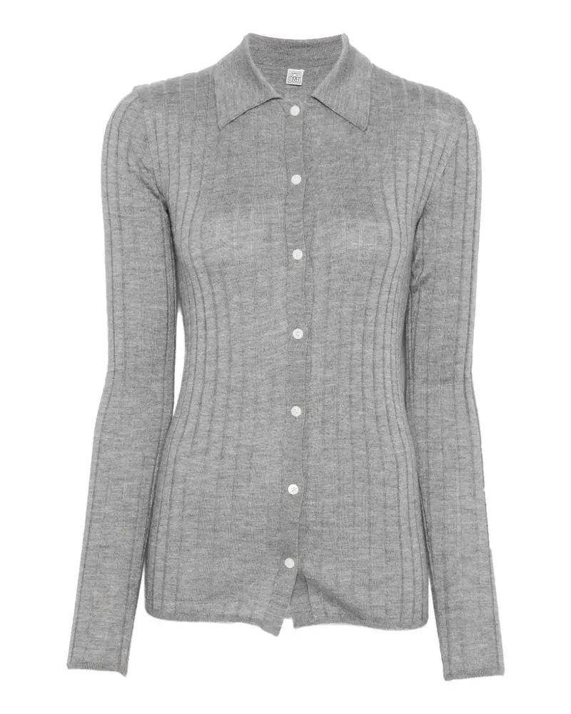 Totême Gerippter Cardigan - Grau Grau
