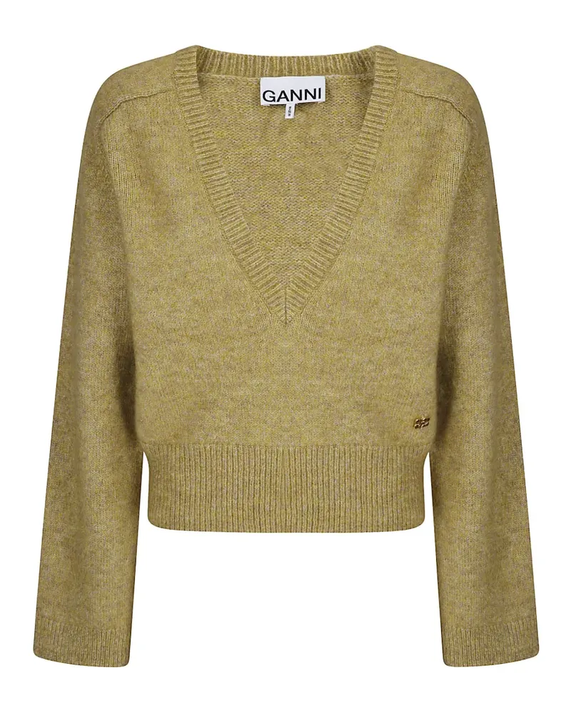Ganni melange V-neck sweater - Gelb Gelb