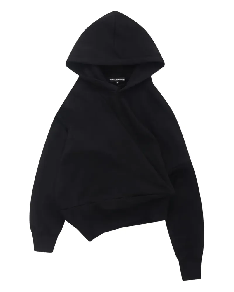 Junya Watanabe asymmetric-design cotton hoodie - Schwarz Schwarz