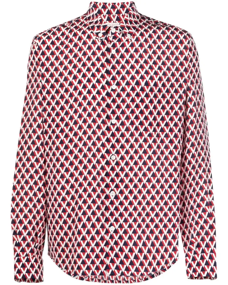 Valentino Garavani Seidenhemd mit Veehive-Print - Weiß Weiß