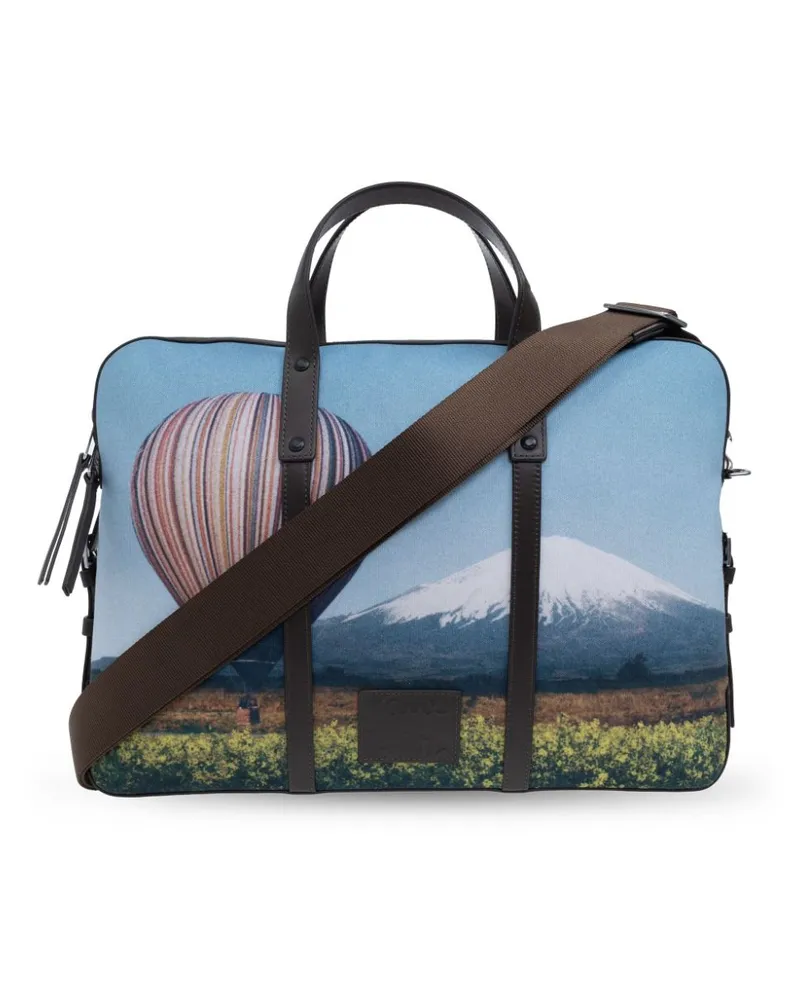 Paul Smith Aktentasche mit grafischem Print Blau