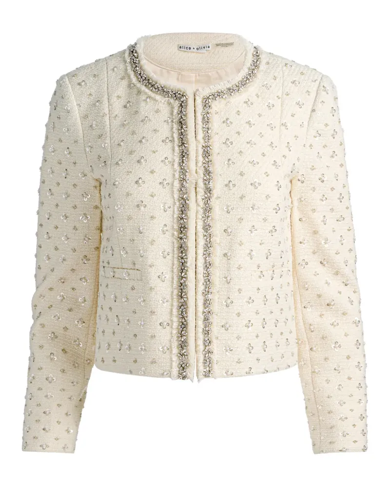 Alice + Olivia Thomasina Tweed-Jacke - Weiß Weiß
