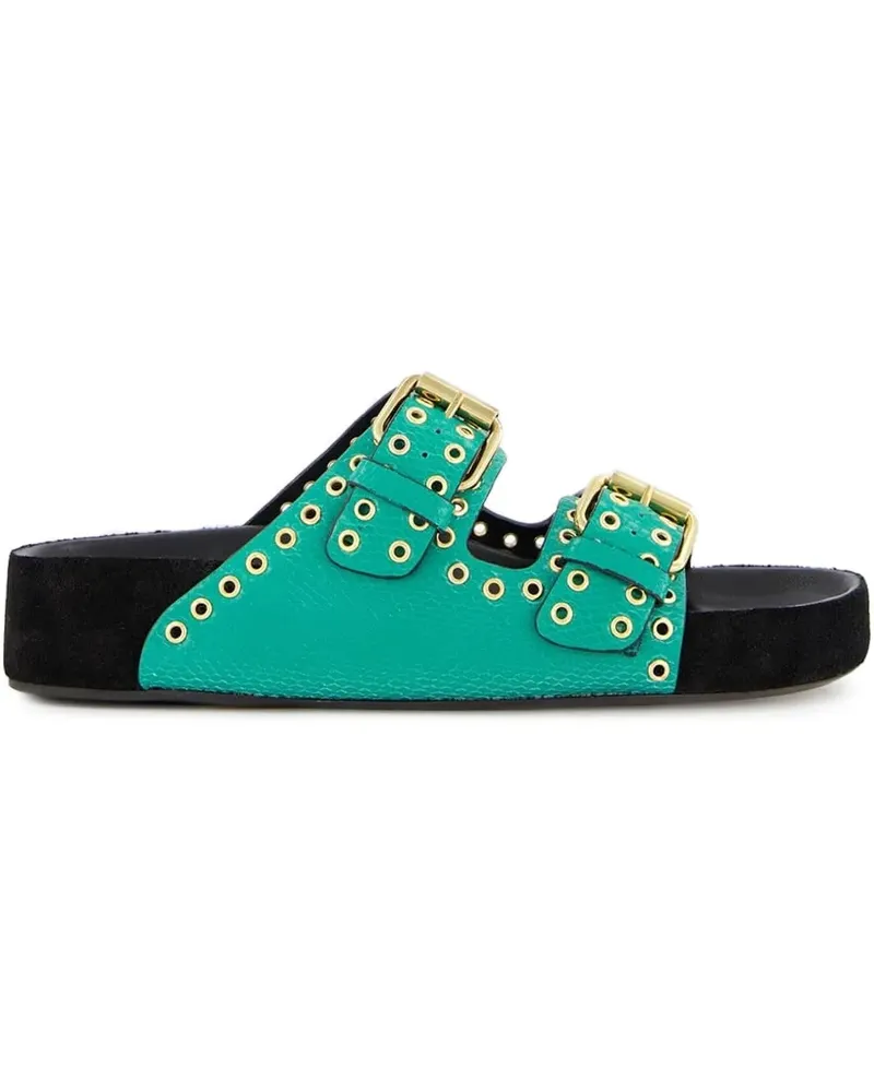 Isabel Marant Pantoletten aus Leder - Grün Grün