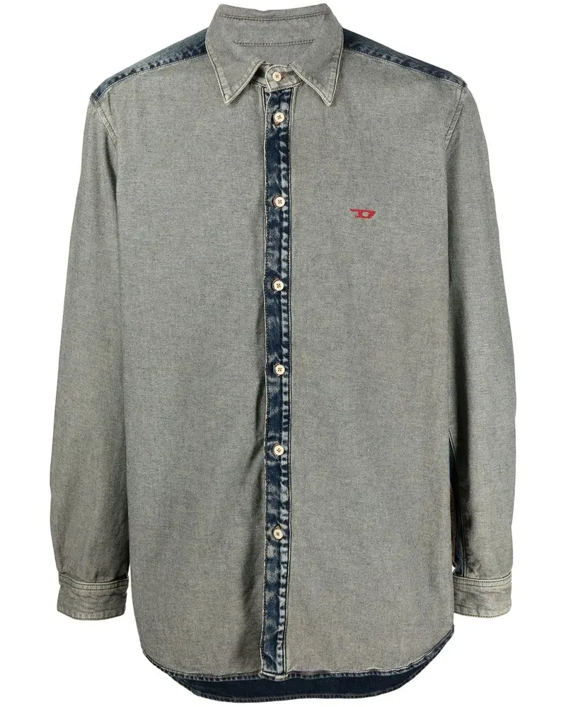 Diesel Jeanshemd im Inside-Out-Look - Blau Blau