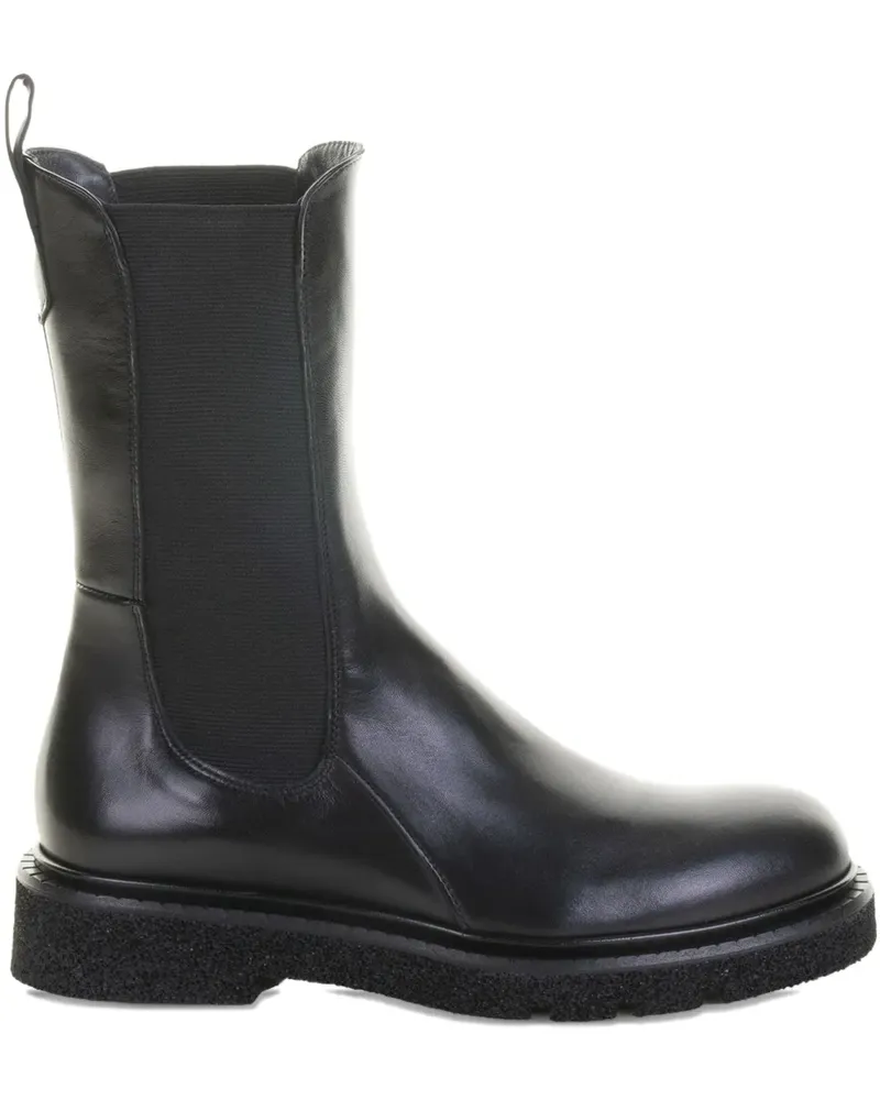 Guglielmo Rotta elastic-panels leather chelsea boots - Schwarz Schwarz