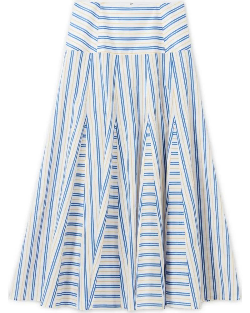 Claudie Pierlot Gestreifter Midirock - Weiß Weiß