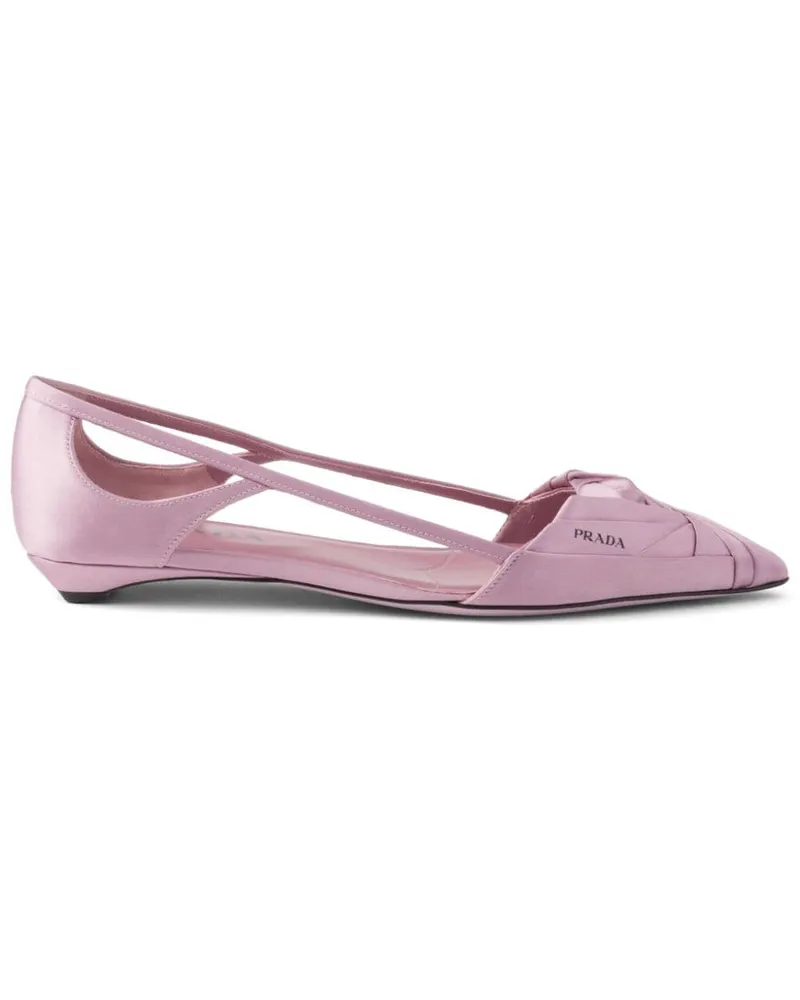 Prada Cut-Out-Ballerinas mit Satin-Finish - Rosa Rosa