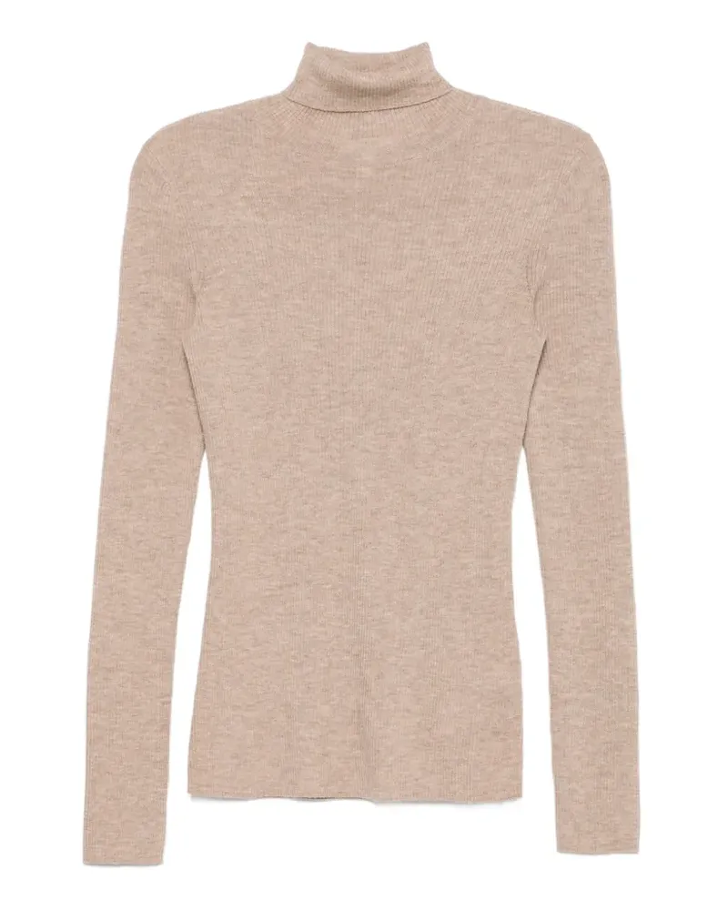 Maje Gerippter Rollkragenpullover - Nude Nude