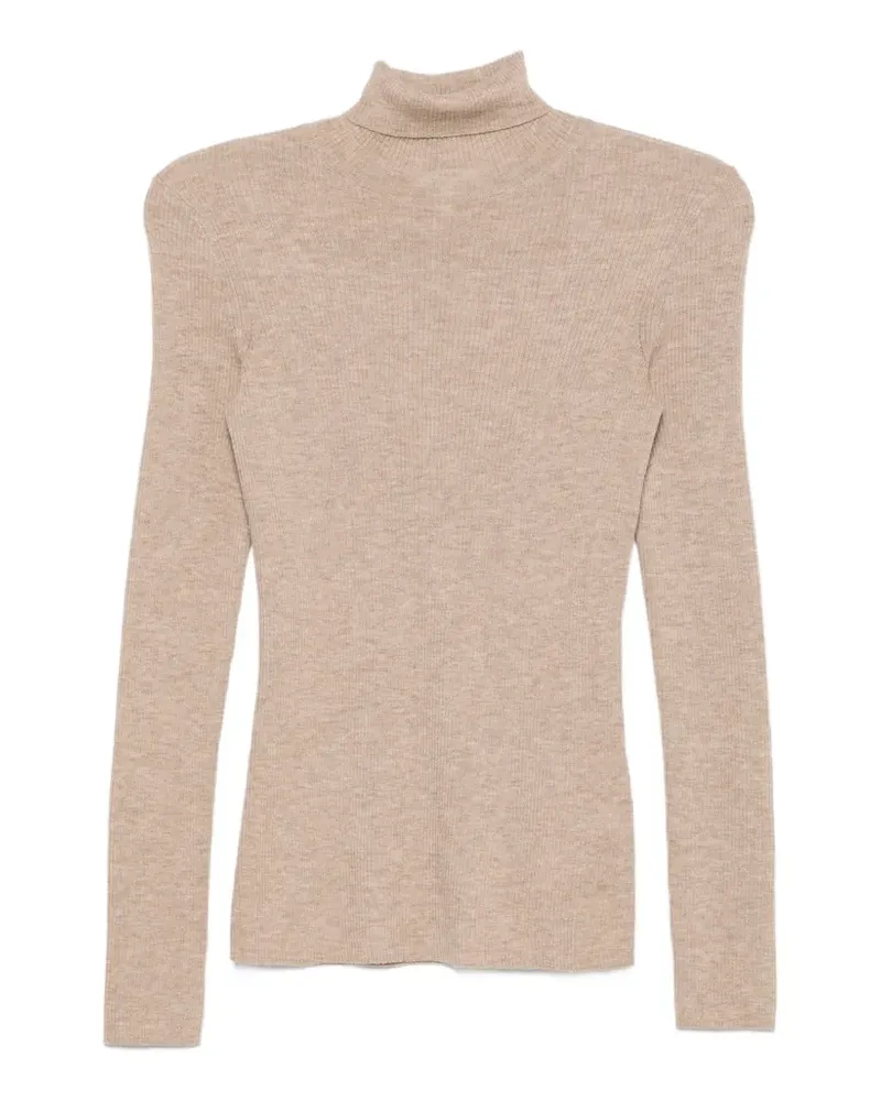 Maje Gerippter Rollkragenpullover - Nude Nude