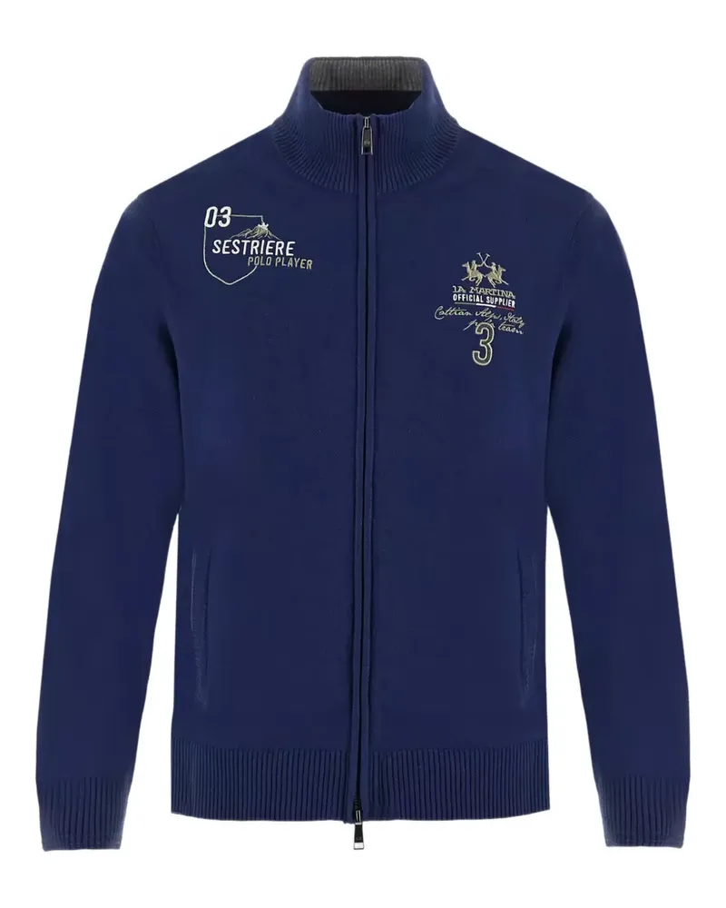 La Martina Bradford Cardigan mit Reißverschluss - Blau Blau