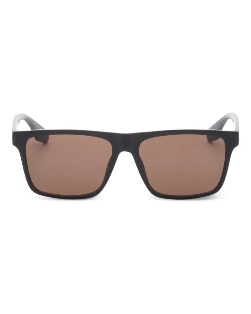 Calvin Klein Matte Sonnenbrille mit eckigem Gestell - Schwarz Schwarz