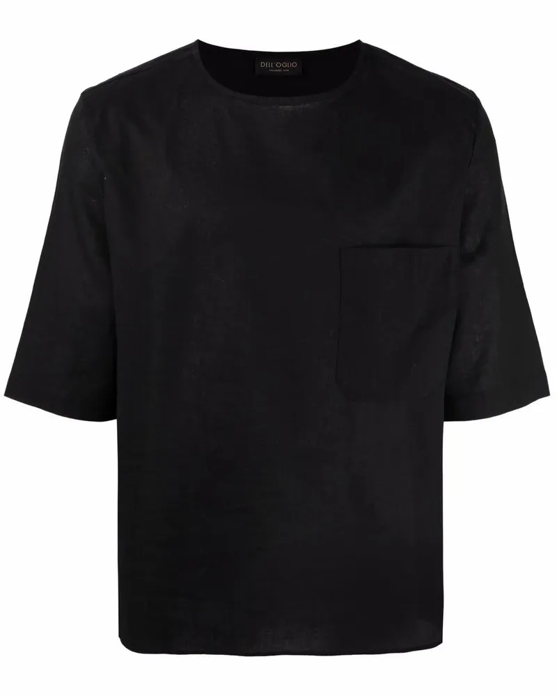 Dell'oglio T-Shirt aus Leinen - Schwarz Schwarz