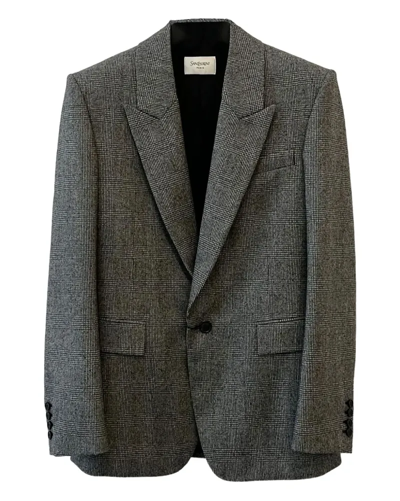 Saint Laurent Kariertes Sakko - Grau Grau