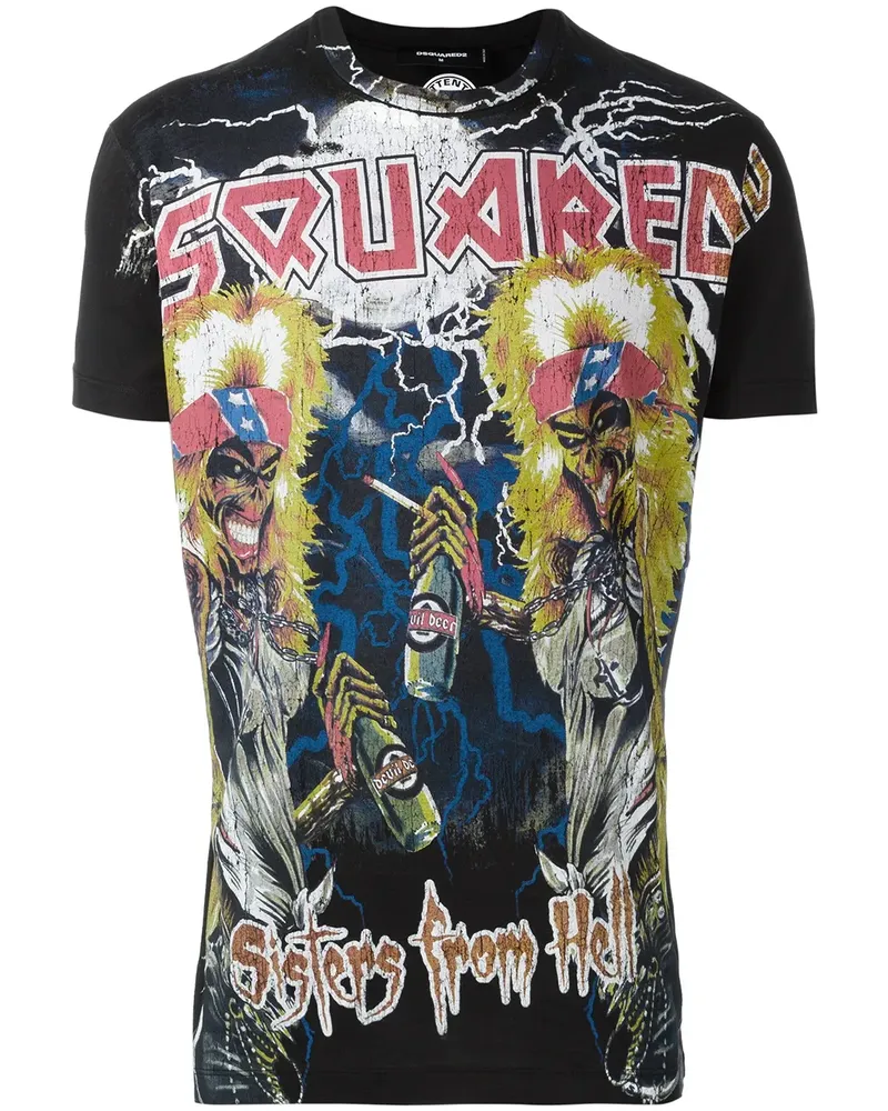 Dsquared2 T-Shirt mit "Sisters from Hell"-Print - Schwarz Schwarz