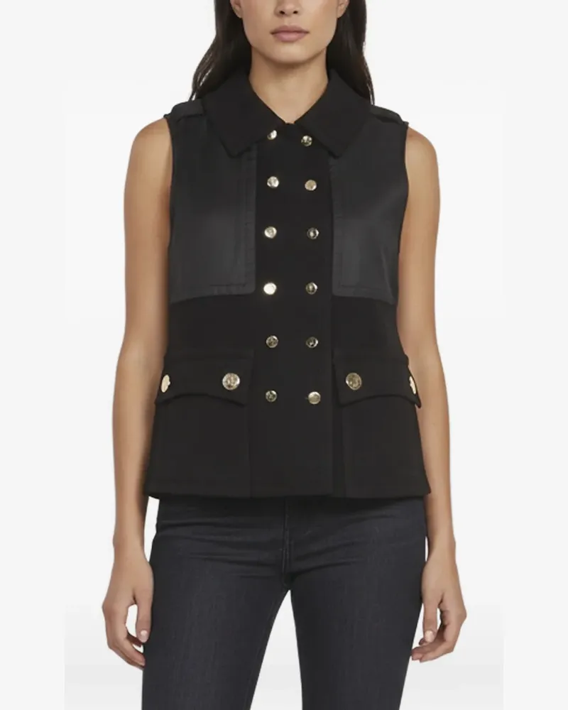 Elisabetta Franchi double-breasted satin-panel gilet - Schwarz Schwarz