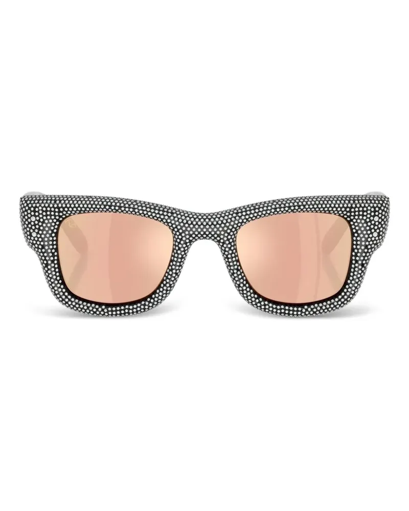 Ray Ban Wayfarer Puffer Sonnenbrille mit Kristallen - Grau Grau
