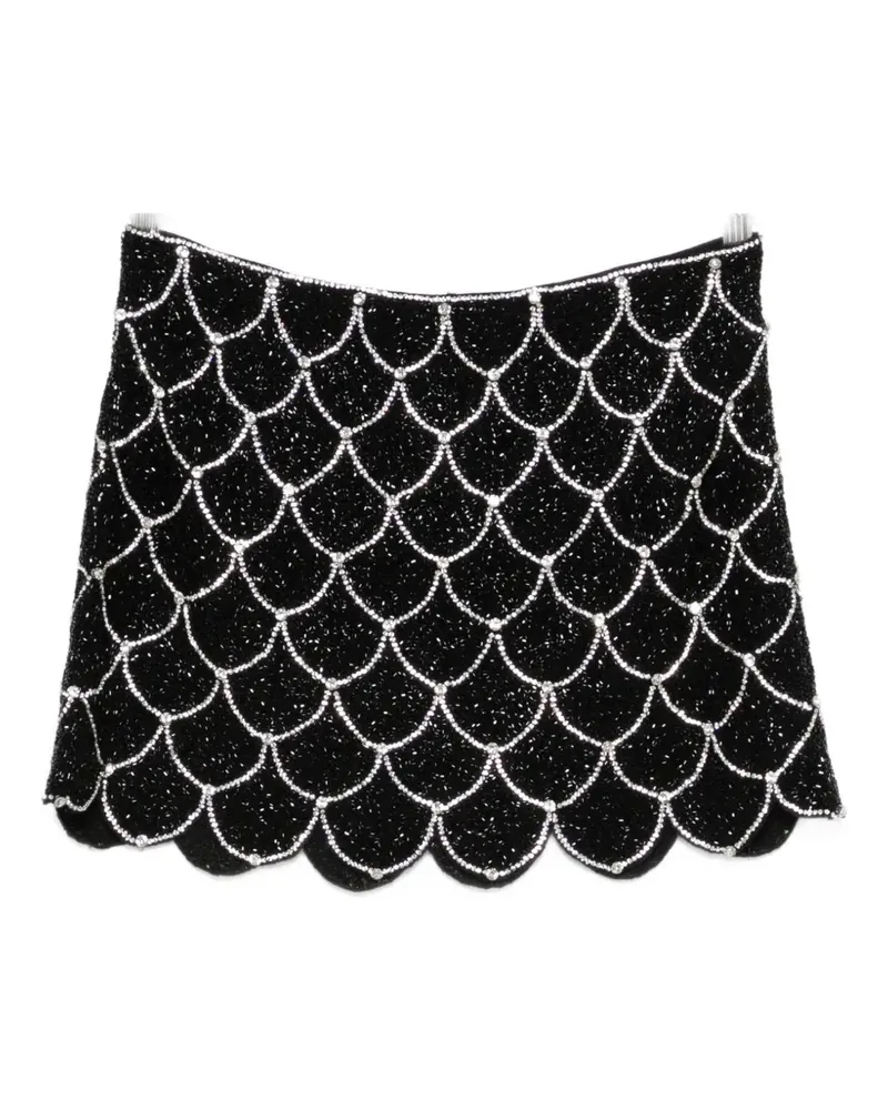 Alice + Olivia beaded scalloped mini skirt - Schwarz Schwarz